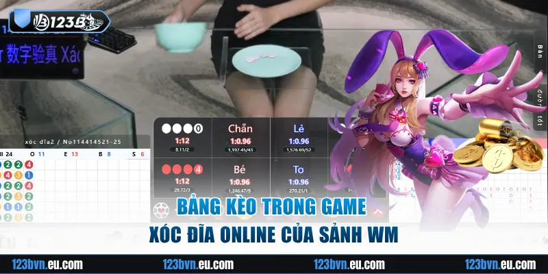 Bảng kèo trong Xóc Đĩa trực tuyến của sảnh WM