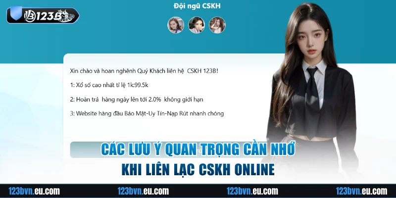 Các lưu ý khi liên lạc CSKH online