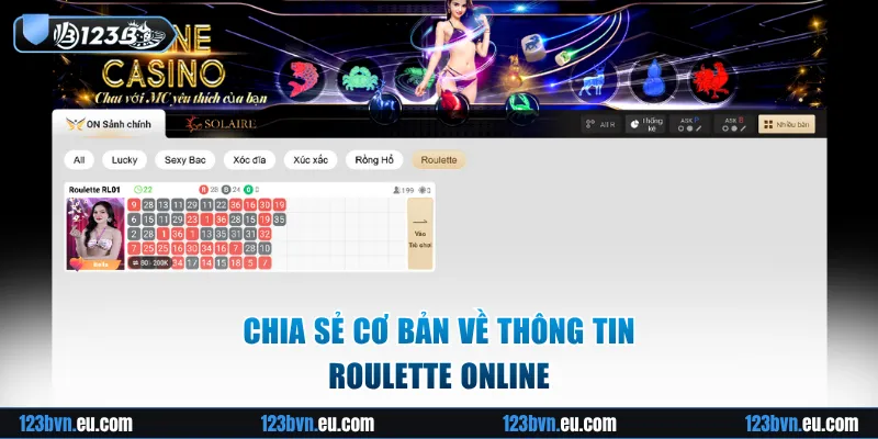 Chia sẻ cơ bản về thông tin Roulette Online